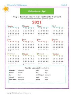 cover image of Grade 6 Afrikaans: Kalender & Tyd